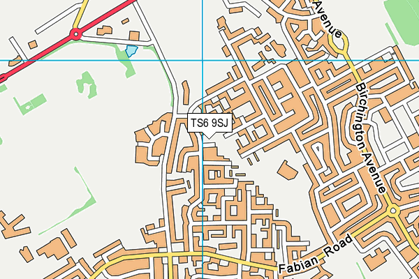 TS6 9SJ map - OS VectorMap District (Ordnance Survey)