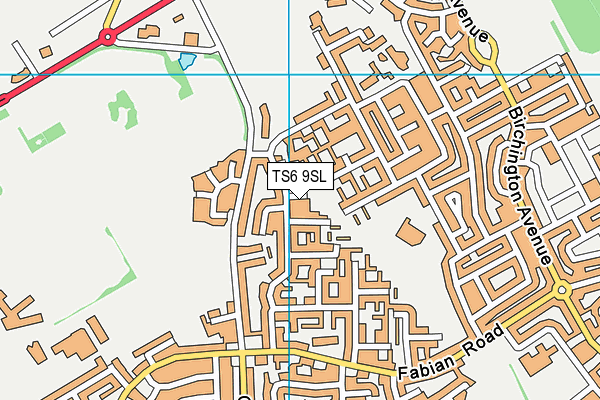 TS6 9SL map - OS VectorMap District (Ordnance Survey)