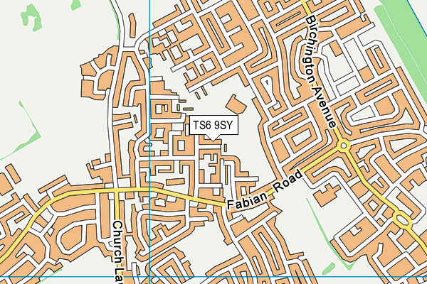 TS6 9SY map - OS VectorMap District (Ordnance Survey)