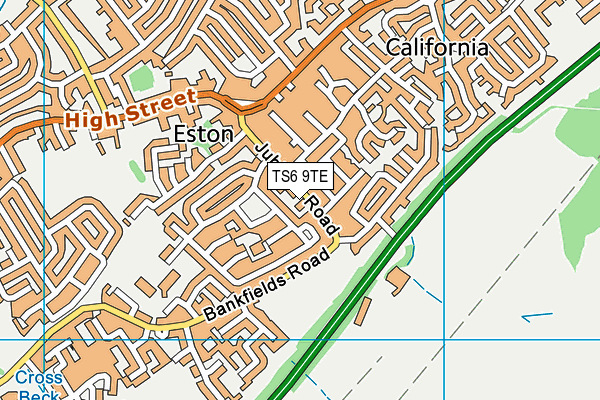 TS6 9TE map - OS VectorMap District (Ordnance Survey)