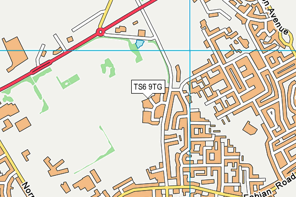 TS6 9TG map - OS VectorMap District (Ordnance Survey)