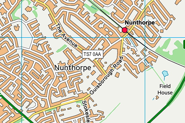 TS7 0AA map - OS VectorMap District (Ordnance Survey)