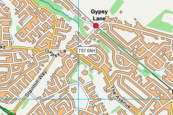 TS7 0AH map - OS VectorMap District (Ordnance Survey)