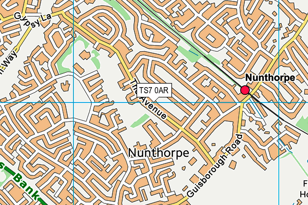 TS7 0AR map - OS VectorMap District (Ordnance Survey)