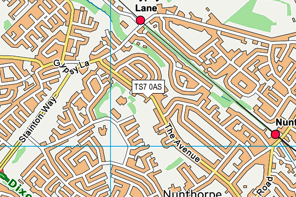 TS7 0AS map - OS VectorMap District (Ordnance Survey)