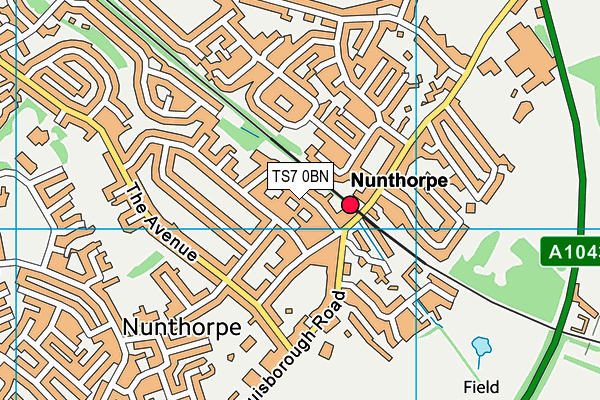 TS7 0BN map - OS VectorMap District (Ordnance Survey)