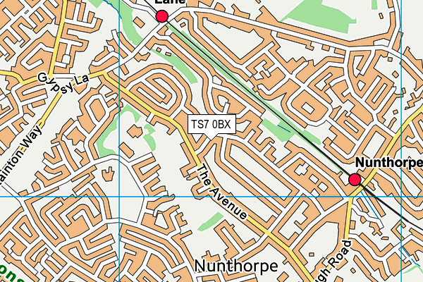 TS7 0BX map - OS VectorMap District (Ordnance Survey)