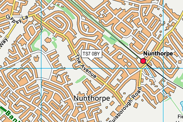 TS7 0BY map - OS VectorMap District (Ordnance Survey)