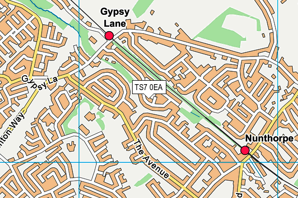 TS7 0EA map - OS VectorMap District (Ordnance Survey)