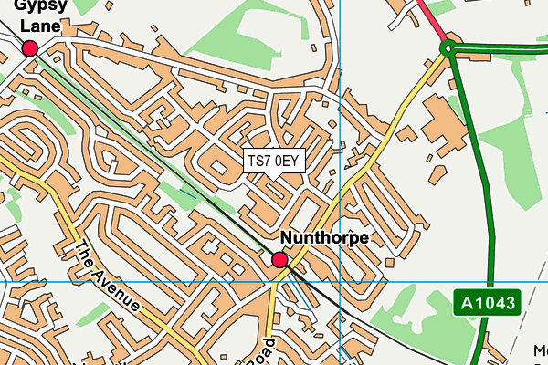 TS7 0EY map - OS VectorMap District (Ordnance Survey)