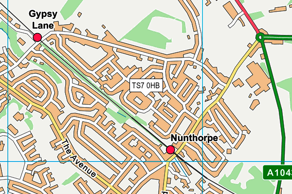 TS7 0HB map - OS VectorMap District (Ordnance Survey)