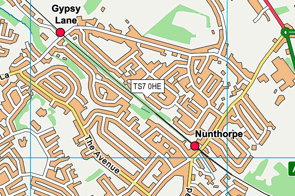 TS7 0HE map - OS VectorMap District (Ordnance Survey)
