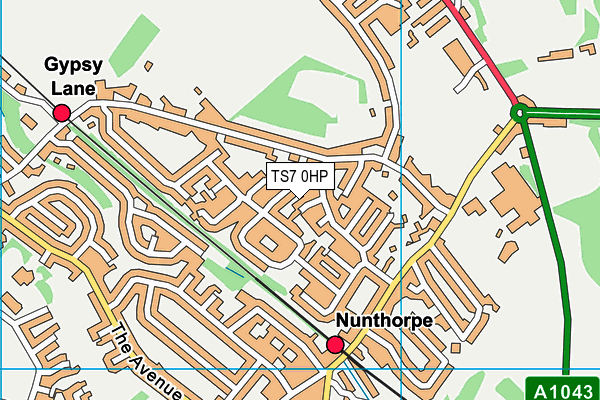 TS7 0HP map - OS VectorMap District (Ordnance Survey)