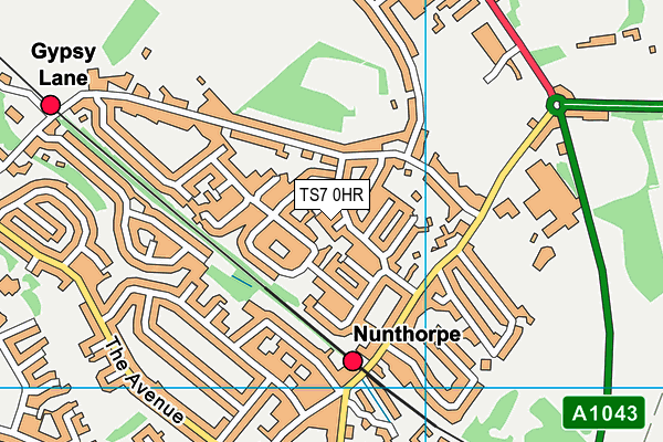 TS7 0HR map - OS VectorMap District (Ordnance Survey)