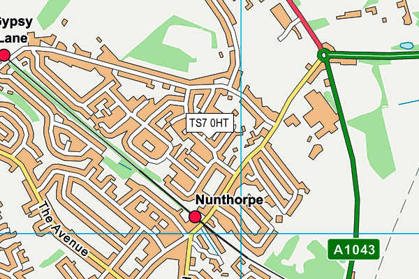 TS7 0HT map - OS VectorMap District (Ordnance Survey)