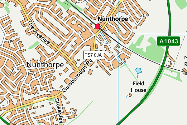 Nunthorpe & Marton Playing Fields map (TS7 0JA) - OS VectorMap District (Ordnance Survey)