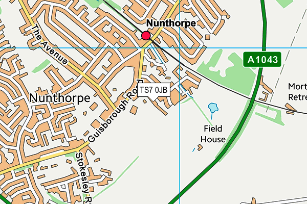 TS7 0JB map - OS VectorMap District (Ordnance Survey)