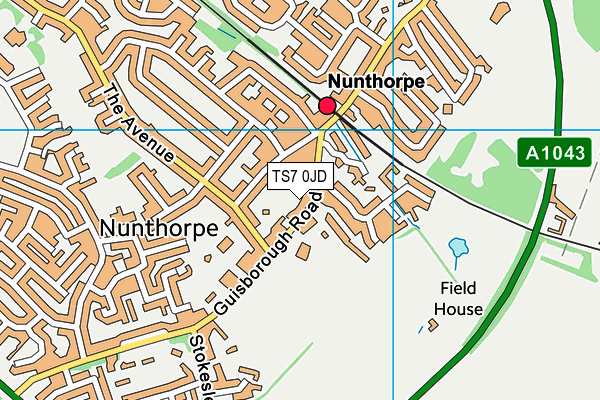 TS7 0JD map - OS VectorMap District (Ordnance Survey)