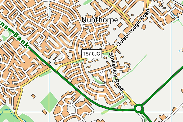 TS7 0JG map - OS VectorMap District (Ordnance Survey)