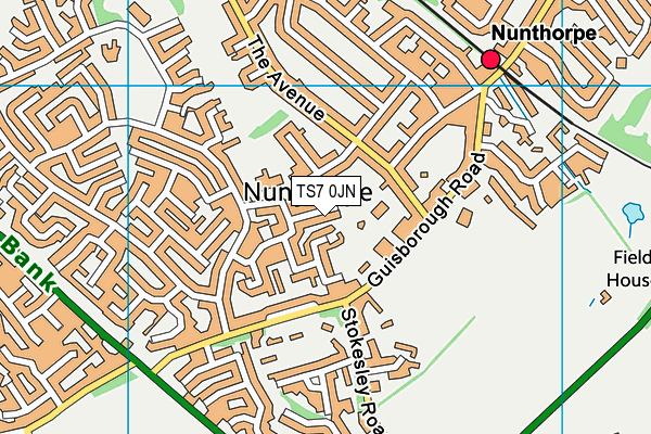 TS7 0JN map - OS VectorMap District (Ordnance Survey)