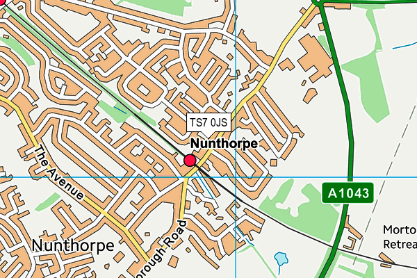 TS7 0JS map - OS VectorMap District (Ordnance Survey)