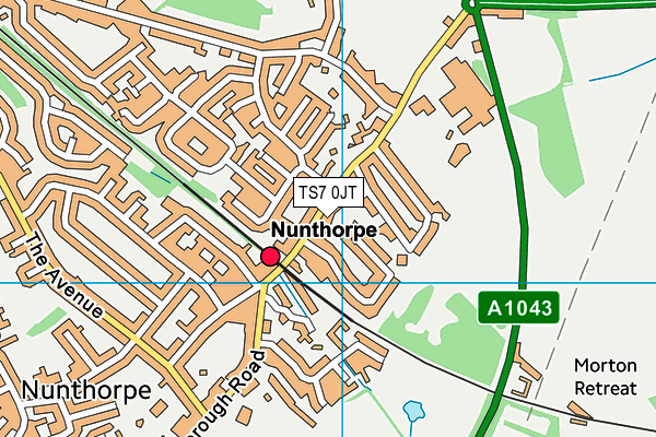 TS7 0JT map - OS VectorMap District (Ordnance Survey)