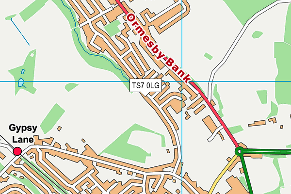 TS7 0LG map - OS VectorMap District (Ordnance Survey)