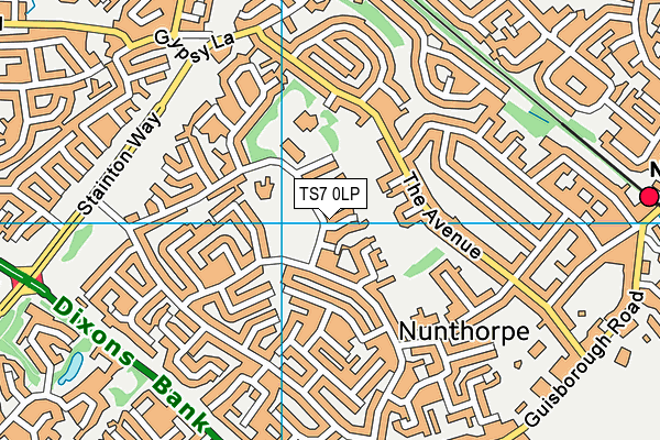 TS7 0LP map - OS VectorMap District (Ordnance Survey)