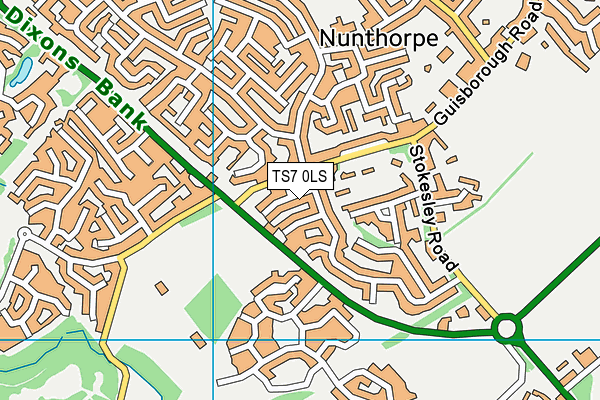 TS7 0LS map - OS VectorMap District (Ordnance Survey)