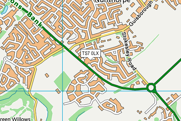 TS7 0LX map - OS VectorMap District (Ordnance Survey)
