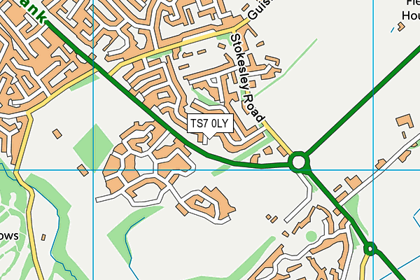 TS7 0LY map - OS VectorMap District (Ordnance Survey)