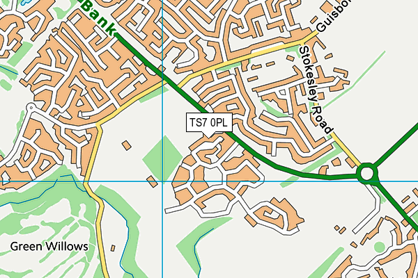 TS7 0PL map - OS VectorMap District (Ordnance Survey)