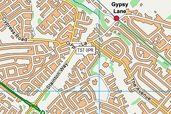 TS7 0PR map - OS VectorMap District (Ordnance Survey)