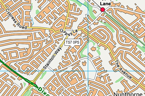 TS7 0PS map - OS VectorMap District (Ordnance Survey)