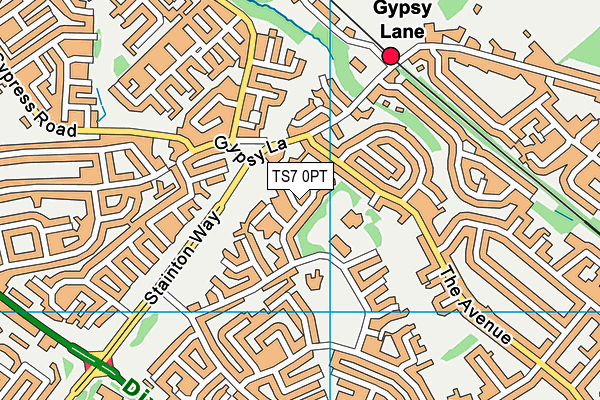 TS7 0PT map - OS VectorMap District (Ordnance Survey)