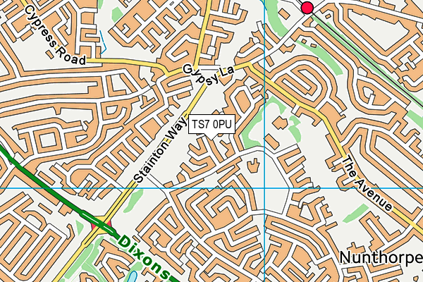 TS7 0PU map - OS VectorMap District (Ordnance Survey)