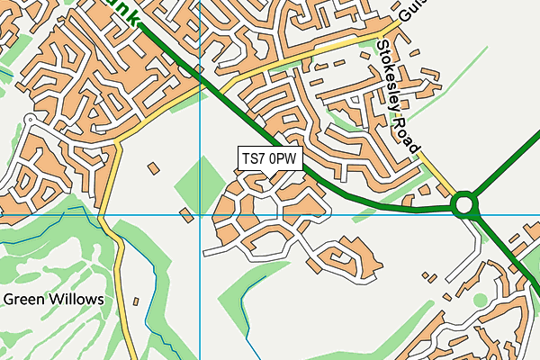 TS7 0PW map - OS VectorMap District (Ordnance Survey)