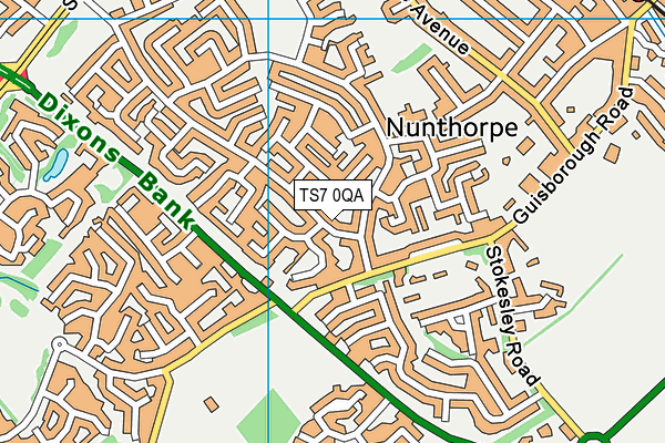 TS7 0QA map - OS VectorMap District (Ordnance Survey)
