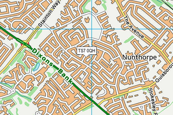 TS7 0QH map - OS VectorMap District (Ordnance Survey)