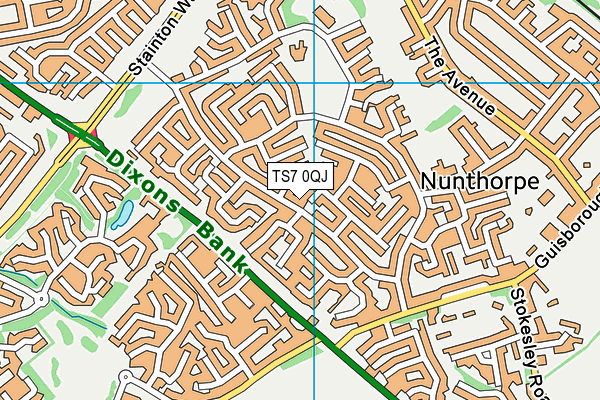 TS7 0QJ map - OS VectorMap District (Ordnance Survey)