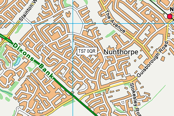 TS7 0QR map - OS VectorMap District (Ordnance Survey)