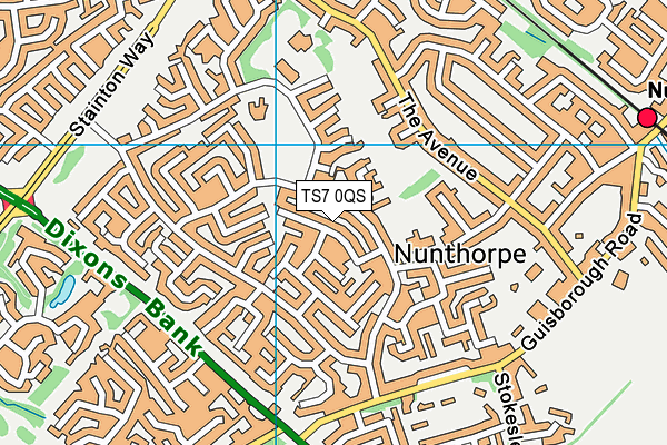 TS7 0QS map - OS VectorMap District (Ordnance Survey)