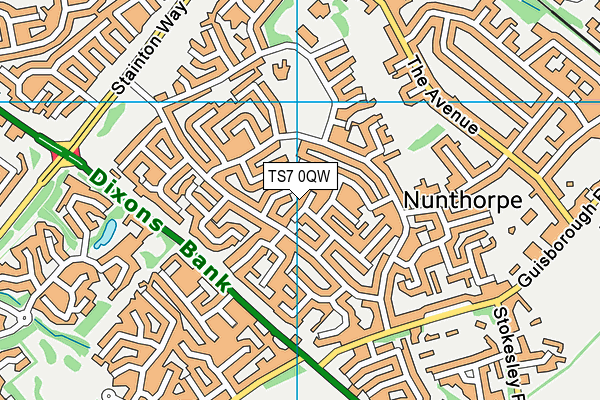 TS7 0QW map - OS VectorMap District (Ordnance Survey)