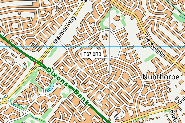 TS7 0RB map - OS VectorMap District (Ordnance Survey)