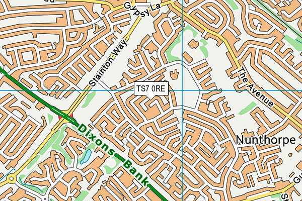 TS7 0RE map - OS VectorMap District (Ordnance Survey)