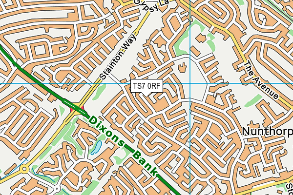 TS7 0RF map - OS VectorMap District (Ordnance Survey)