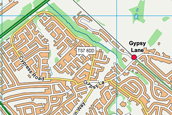 TS7 8DD map - OS VectorMap District (Ordnance Survey)