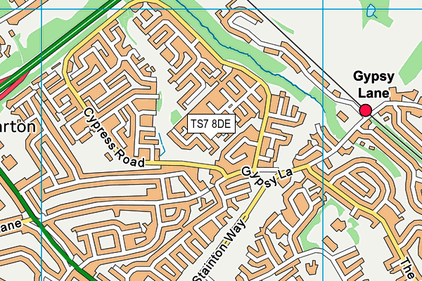 TS7 8DE map - OS VectorMap District (Ordnance Survey)