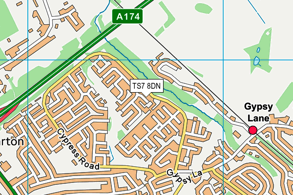TS7 8DN map - OS VectorMap District (Ordnance Survey)