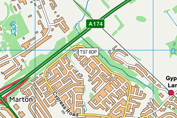 TS7 8DP map - OS VectorMap District (Ordnance Survey)